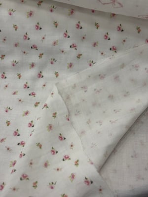 Rose Mist Mini Çiçek Desenli Çift Katlı Müslin Pamuk Kumaş
