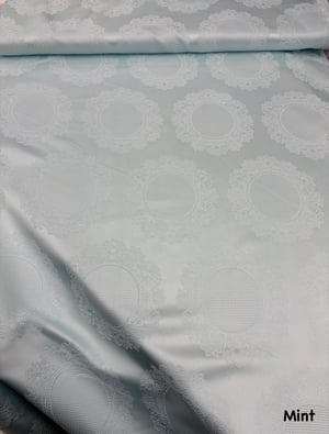 Etamin Boşluklu Masa Örtüsü Kumaşı Coco Desen Mint