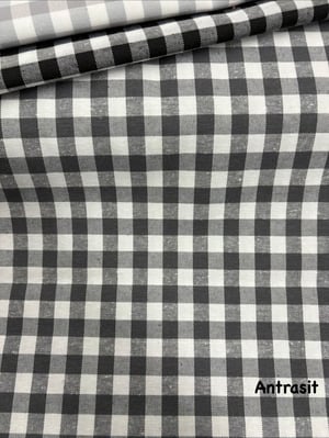 Orta Boy Kareli Etuval Cotton Keten Antrasit