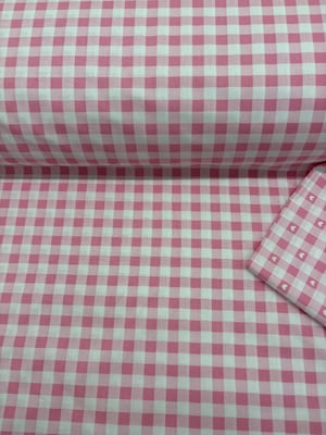 Camelia Kareler Desen Poplin Akfil Kumaş Pembe