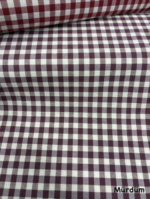 Orta Boy Kareli Etuval Cotton Keten Mürdüm
