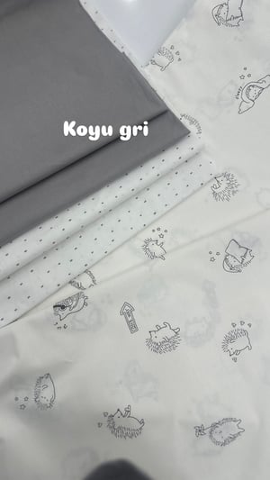 Tilki Desenli Akfil Kumaş D89200 Gri