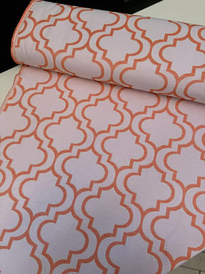 Efes Desen Etu Cotton Keten Kumaş Turuncu