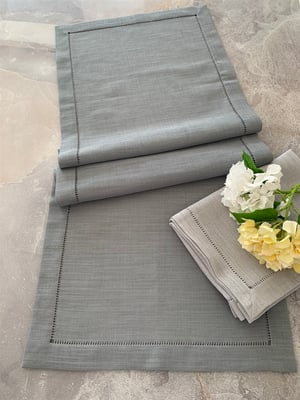 Ajur Detaylı Linen Kumaş Runner