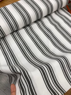 Boyuna Karma Çizgili Etu Cotton Kumaş Antrasit