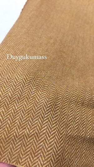 Balıksırtı Desen Açık Hardal Yün Flanel Kumaş
