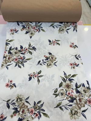 Bej Karma Çiçek Demeti Desen Akfil Kumaş D695