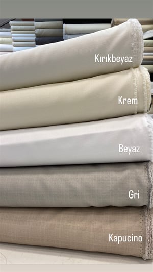 Beyaz Nora Poly Keten Kumaş