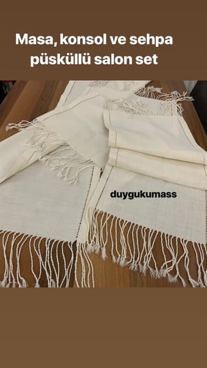 Burgu Püsküllü Ajurlu Salon Seti