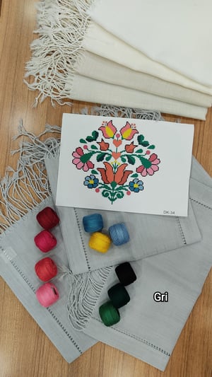 Burgu Püsküllü Burgu Ajurlu İpler Şablon Dahil Salon Set (Dk 34)