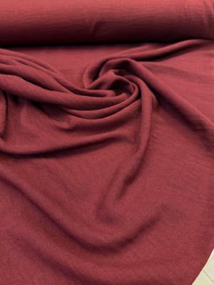 Kırışmaz Keten Kumaş Bordo