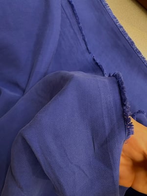 Tensel Gabardin Doku Dökümlü Kumaş Saks Mavi