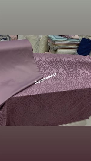 Çizgili barok desen İpek şönil pike