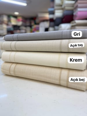 Linen Çift Sıra Ajur Detaylı Runner Kumaş 65 Cm Genişlikli Krem