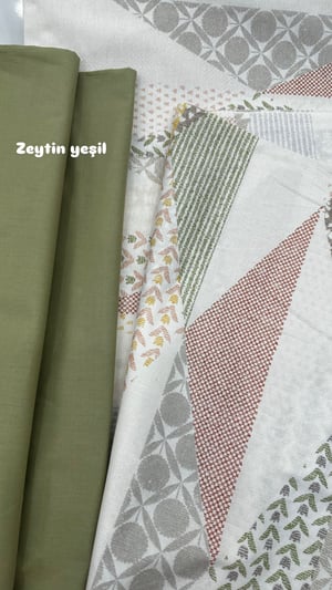 Nordik Patch Desenli Akfil Kumaş D88250 Yeşil