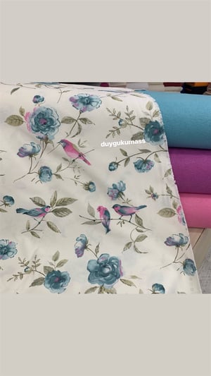 Daldaki Kuşlar Desen Duck keteni