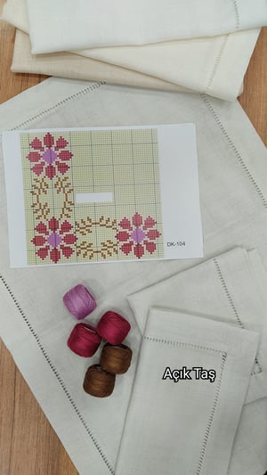 DK 104 Nolu Şablon Ve İpler  Ajur Detaylı Salon Set