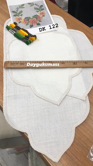 DK 122 nolu Şablon ve İpler Dahil Kubbeli Desen Güpür Detaylı Oda Takımı