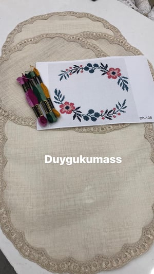 DK 138 Nolu Şablon, İpler Dahil Fransız Güpür Detaylı Üçlü Oda Seti