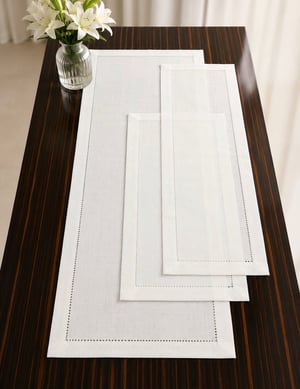 Ajur Detaylı Linen Kumaş Salon Set Beyaz