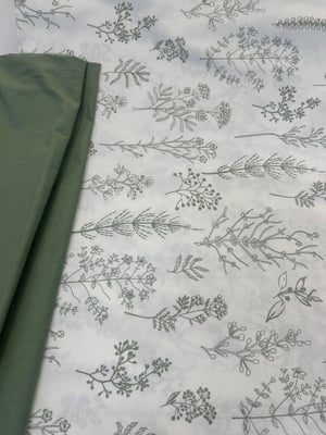 Floral Eskiz Desen Poplin D80685 Çağla Yeşili