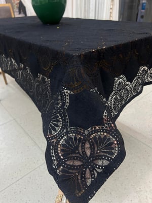 Seminyak Desen Fisto Masa Örtüsü Siyah