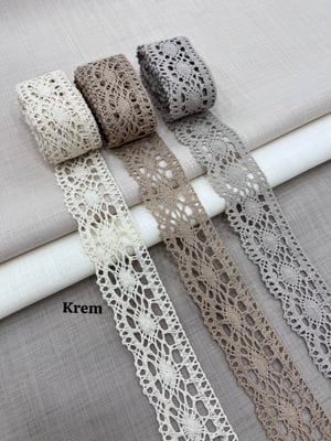 4 Cm Genişlikli Klasik Desen Uç Pamuk Güpür Krem