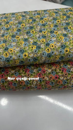 Mini Güller Desen Poplin D710 Çuval Nar Çiçeği