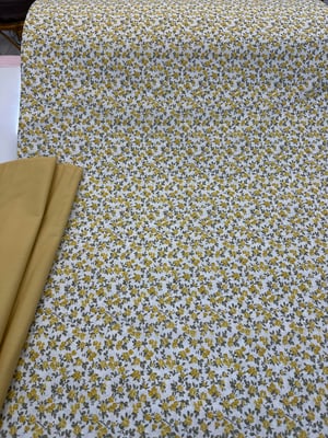 Mini Güller Desen Akfil Kumaş D80430 Hardal