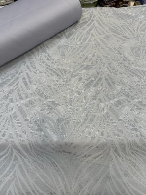 Gri Fancy Desen İpek Şönil Pike