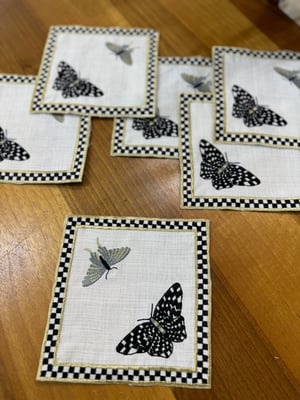 Kelebek Mackenzie Nakışlı 6 lı Kokteyl Peçetesi