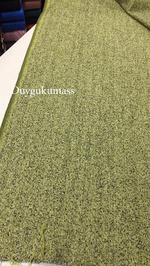 Kırcıllı Yeşil Yün Flanel Kumaş