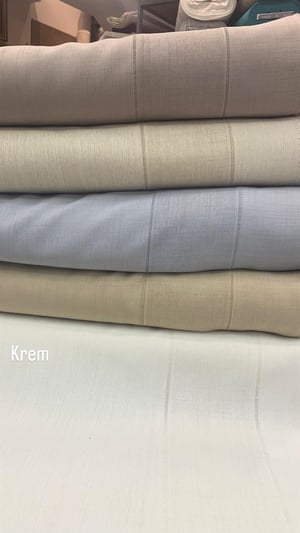 Krem Alina Etamin Bordür Detaylı Kumaş