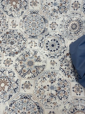 Lacivert Altıgen Etnik Desenli Akfil D2250