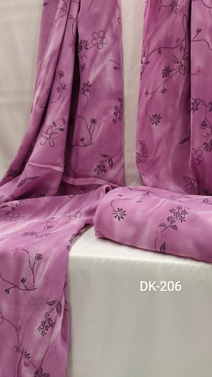 Lila Çiçek Desenli Krep Şifon Dk 206