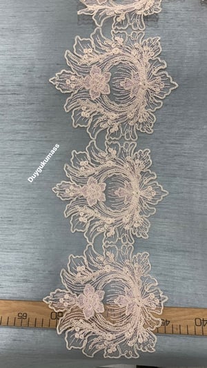 Lotus Desen (Kalın) Fransız Güpürü (Metre ile)