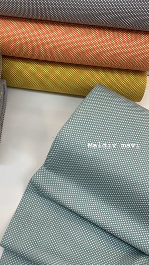 Maldiv Mavi Mini Puanlı Poplin (240 Cm Enli)