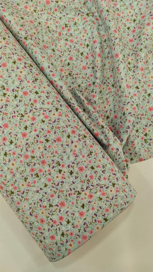 Mavi Çıtır Çiçek D103 Desenli Poplin