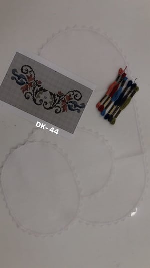 Mekik Oyası Detaylı Oval Set DK 44 İpler Şablon Dahil