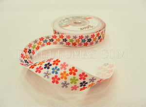 Papatya Desen Grogren Kurdele 2,5 cm Genişlikli