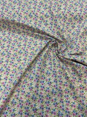 Pembe Mor Mini Güller Desen Poplin D710