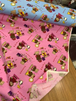 Pembe Winter Yazılı Kış Ayıcıkları Desenli Pazen Tek En