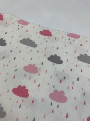 Pembe Yağmur Bulutlu Deseni Pazen