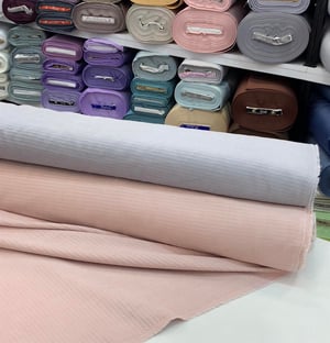 Pudra Pembesi Çizgili Etuval Şönil Pike Kumaş 