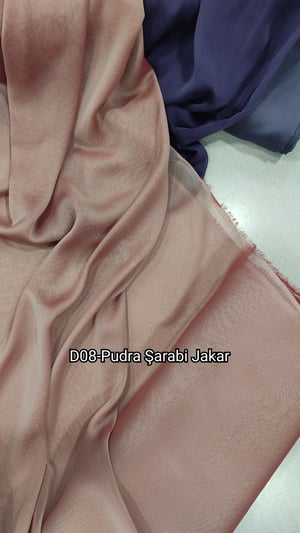 Şarabi Jakarlı Pudra Rengi Janjan Şifon D08