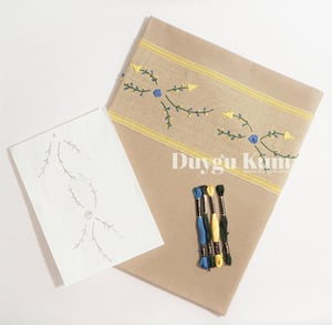 Sarı İthal Şerit Detaylı Duck Keteni Runner Set
