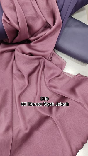 Siyah Jakarlı Gül Kurusu Janjan Şifon D06