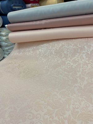 Somon Avangart Yaprak Desen Etuval İpek Şönil Pike Kumaş 