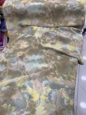 Yeşil Floral Batik Desenli Krep Şifon Dk 310
