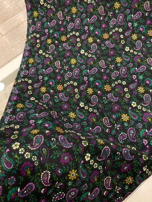 Yeşil Mor Mini Şal Desen Divitin Pazen D740 